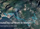 Sveti Stefanın en iyi plajına 5 dakika mesafede Blizikucede özel arsalar