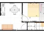 Budvanın merkezinde, iş kiralamak için teraslı 72 m2lik 2 daire